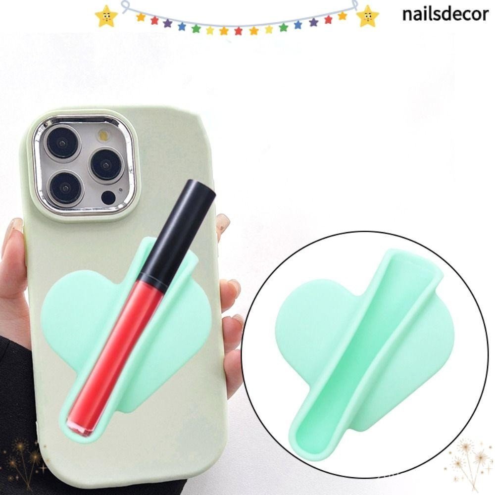 NAILSDECOR Lip Glaze Back Stick Holder , Suporte De Batom De Silicone Para Celular , Acessórios Em Formato De Coração Pr