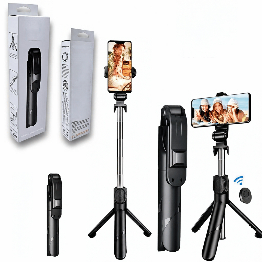 Bastão Pau de Selfie Tripé Mesa Retrátil Controle Remoto Bluetooth Stand XT-02 para Celular