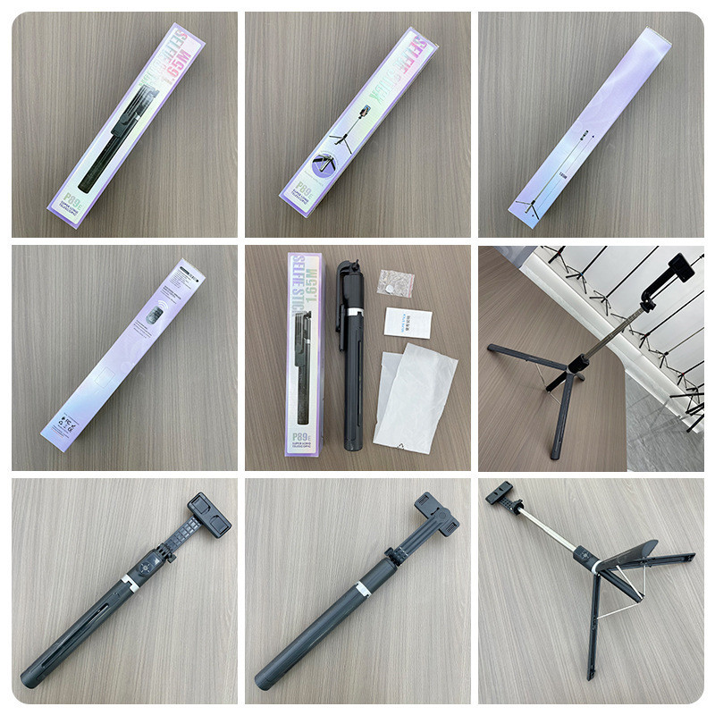 Selfie Stick Tripé P89E Photo Stand com Bluetooth Anti-Shaking Retrátil Celular Selfie Stick Tripé