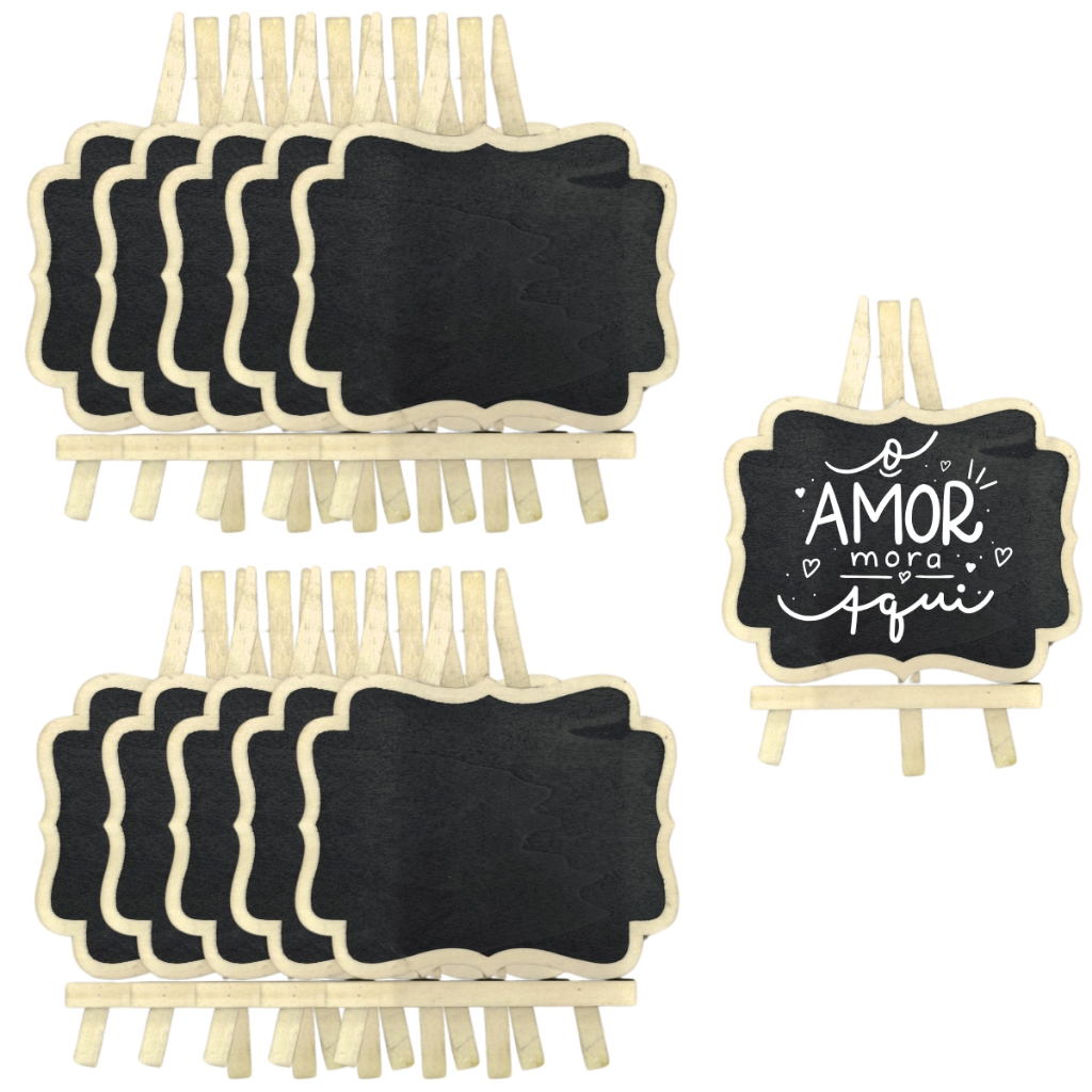10 Lousas Quadro Decorativo Com Tripé para Recados 20cm