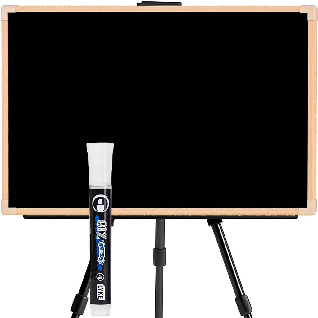 Lousa Preta Quadro Negro 100x70cm Anotação Com Suporte Cavalete Tripé Ajustável + Giz Líquido Branco