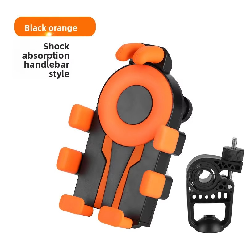 Suporte universal para telefone de bicicleta/moto, rotação 360°, antiderrapante, com absorção de choque e fixação segura