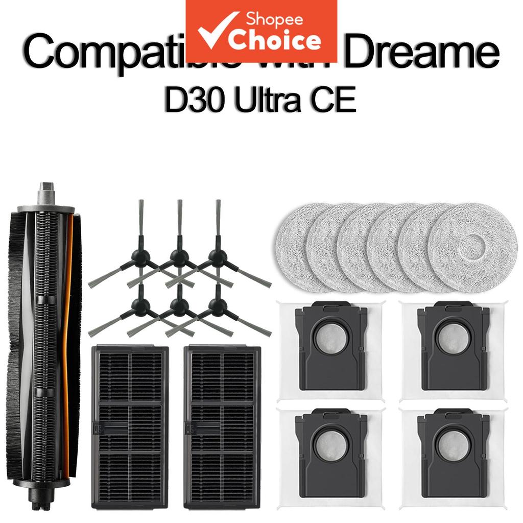 Compatível com o Robô Aspirador Dreame D30 Ultra CE, Kit de Acessórios de Reposição com Escova de Rolo Antirembaraço,