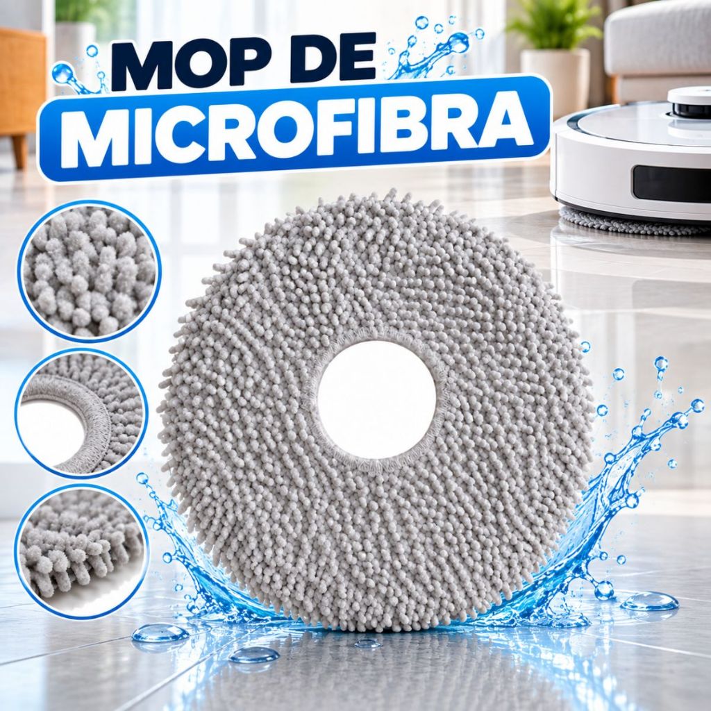 Kit Esfregões Mop Pano de Microfibra Compatível Xiaomi Roborock QRevo P10 S10 Dreame L10s L20 X10 Pro Ultra