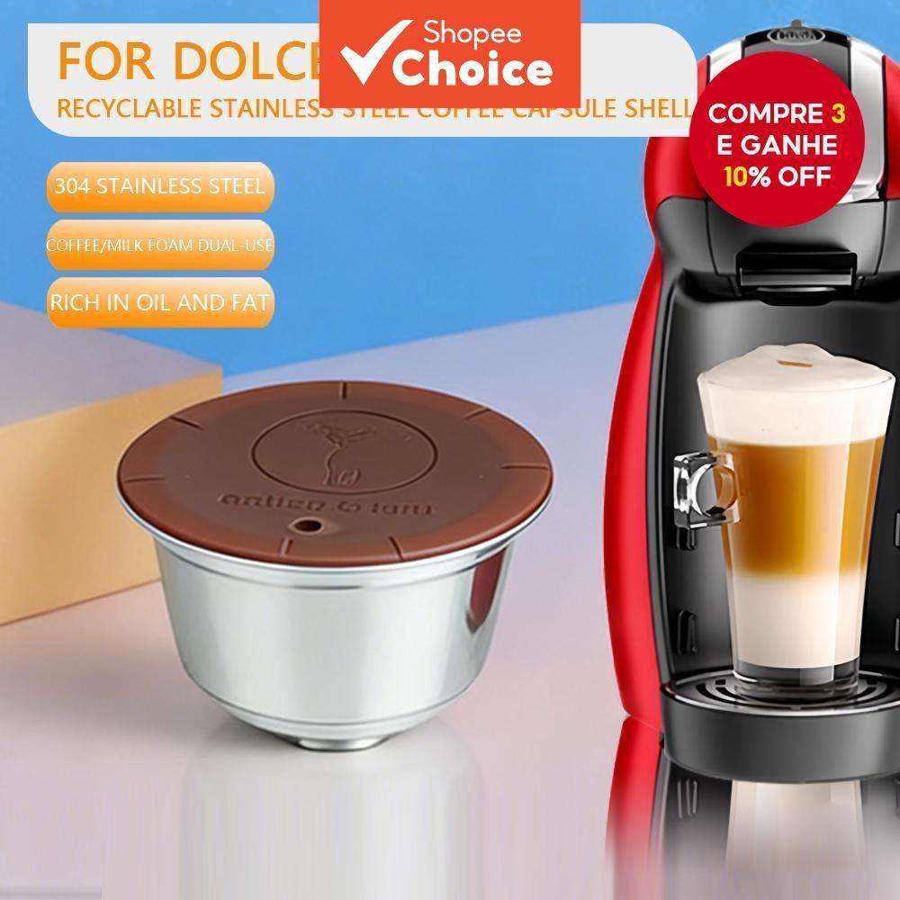 Cápsula De Café Inoxidável Compatível Com Dolce Gusto , Recarregável Para Espuma De Leite Tampa De Silicone