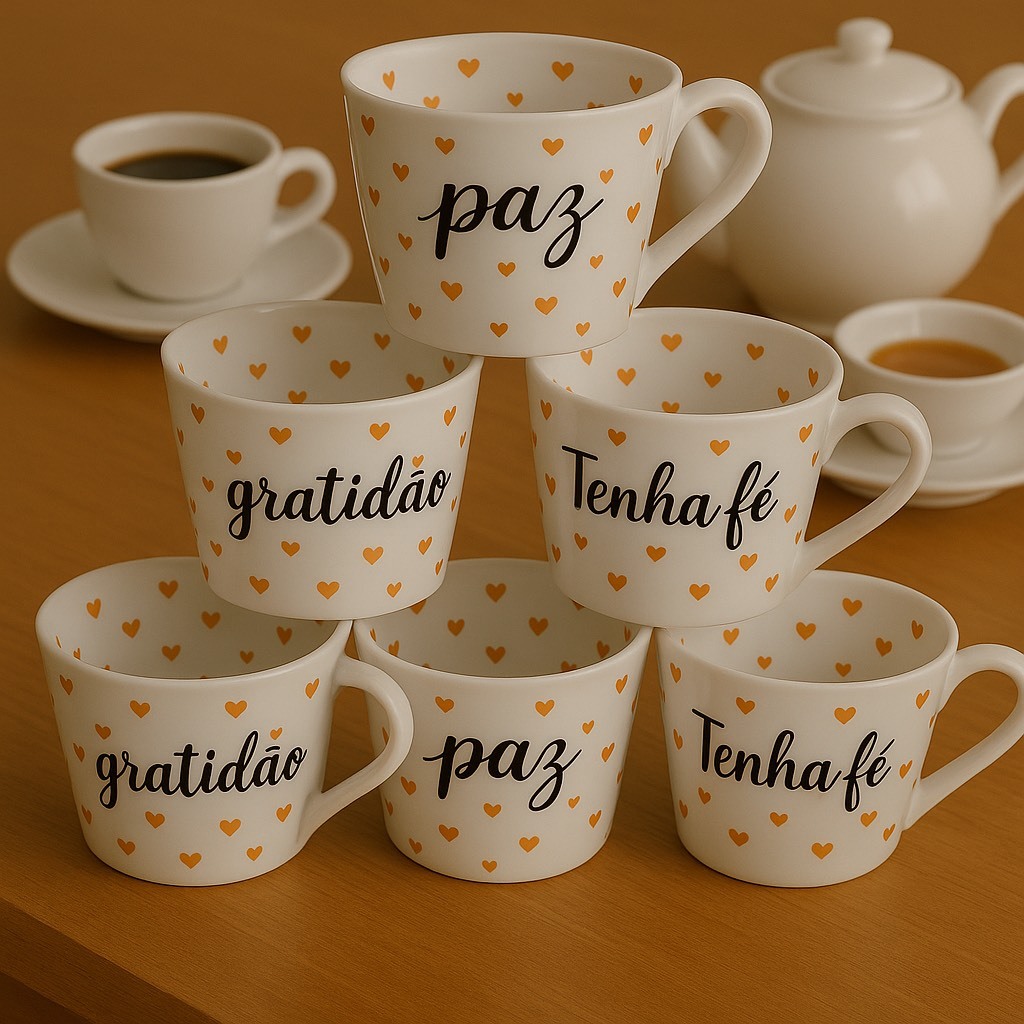 Caneca Xícara Porcelana Peronalizada Café Chá Chocolate Quente Leite