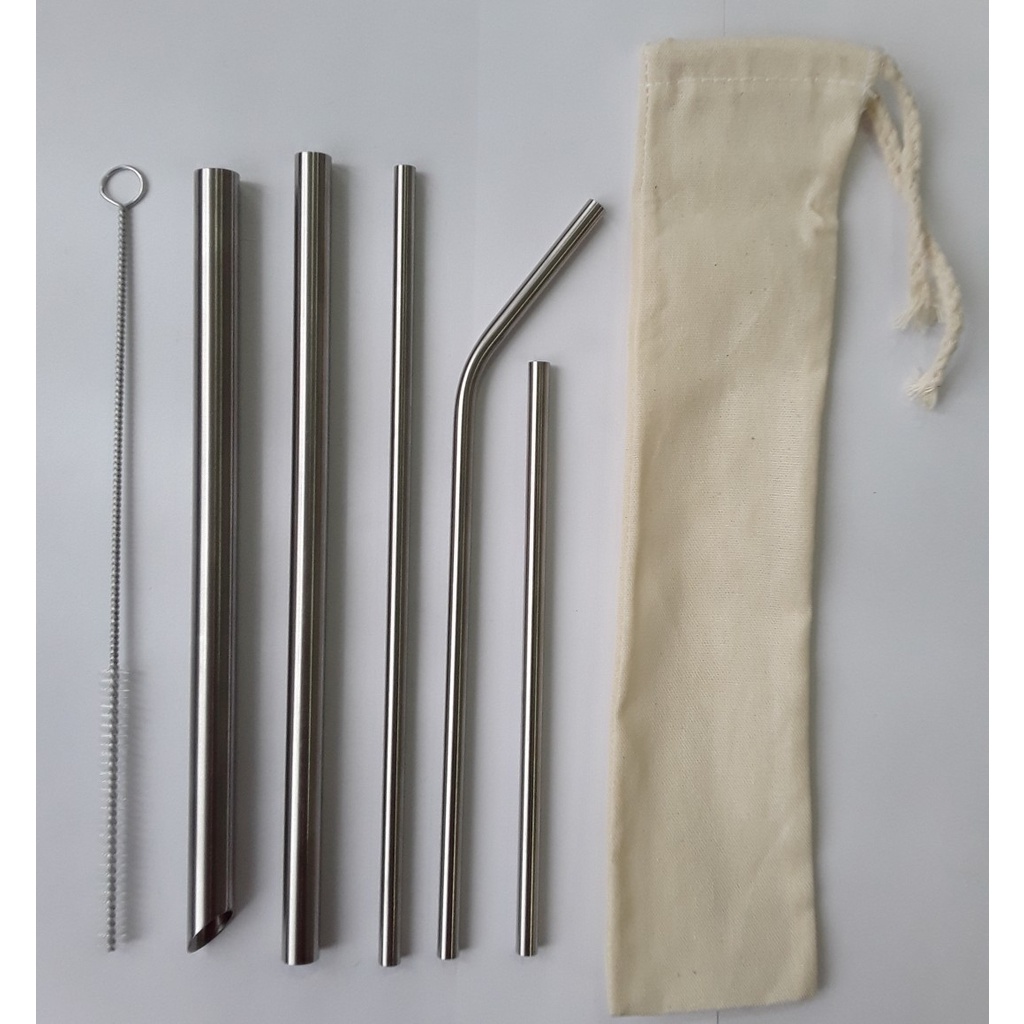 KIT 7 pçs canudos inox ecológicos com canudo  Milk shake, Drink, Bubble tea + Escova de limpeza