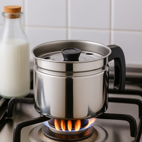 Leiteira Em Inox Com Tampa 1,5 L Fervedor Leite P/ Indução