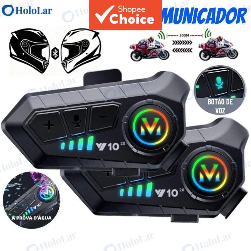 2 Pçs Bluetooth 6.0 Capacete Interfone Fone De Ouvido 500M 2 Piloto Sem Fio BT Para Motociclistas