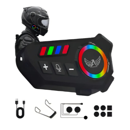 Fone Para Capacete Com Microfone E Lanterna Via Bluetooth