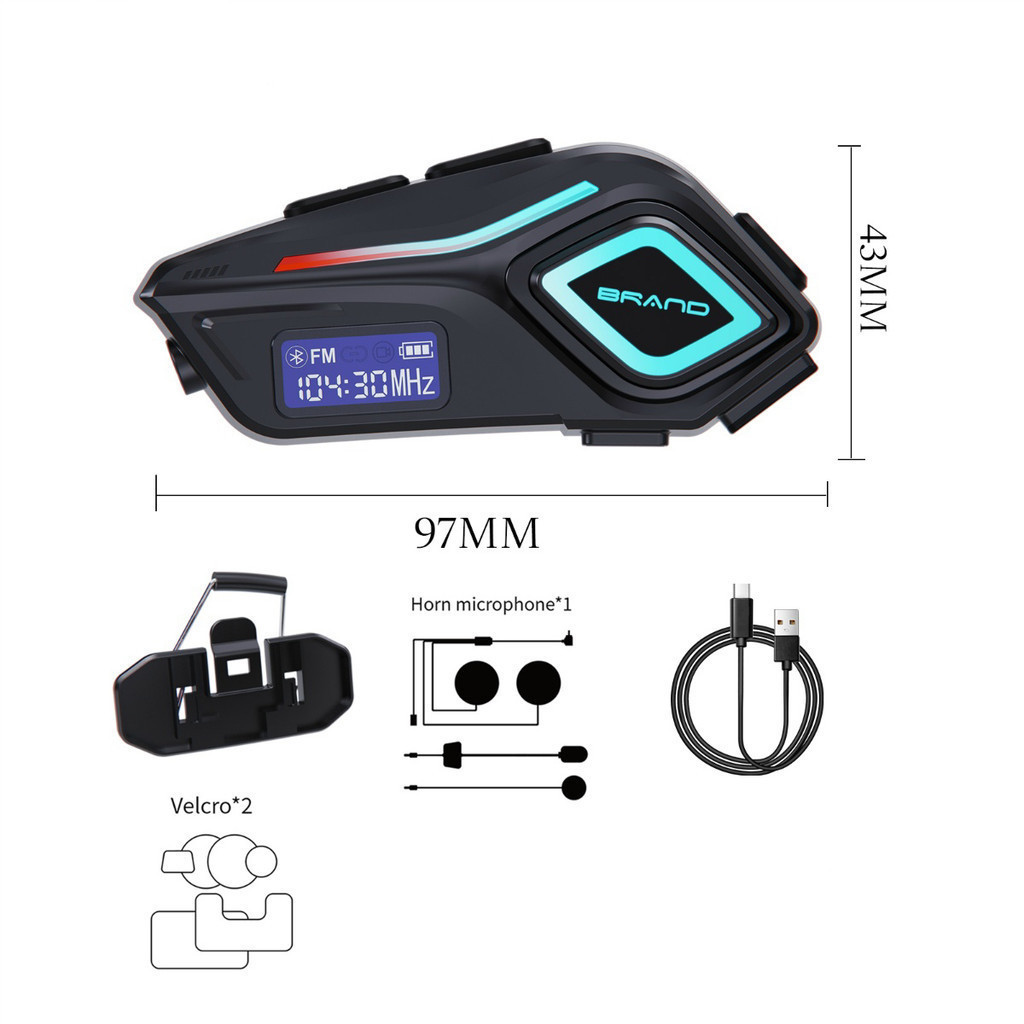Fone Bluetooth para Capacete Moto Bluetooth 5.4 com Microfone Música Chamadas GPS Sem Fio Recarregável Universal