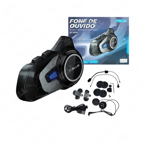 Fone De Ouvido Para Capacete Moto Bluetooth 5.1 Sem Fio Prova d'água