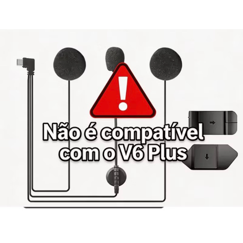 Fone de Ouvido Original para intercomunicador EJE4S para Modelos V6 PRO+ Q7 V4PLUS V7 TIPO C