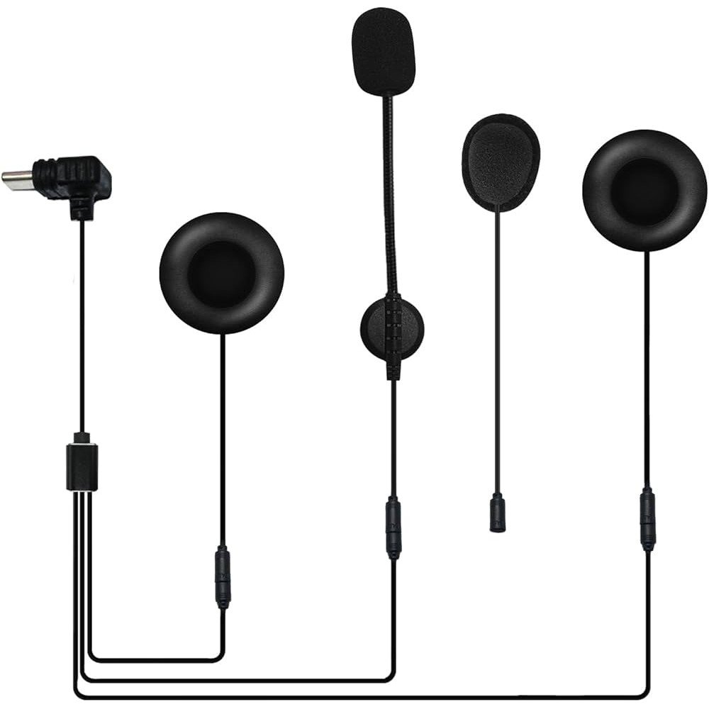Fone Microfone Original EJEAS M8H Capacete Moto HIFI Reposição USB tipo C Q8 V6 Pro+ Q7 V7 V4 Plus