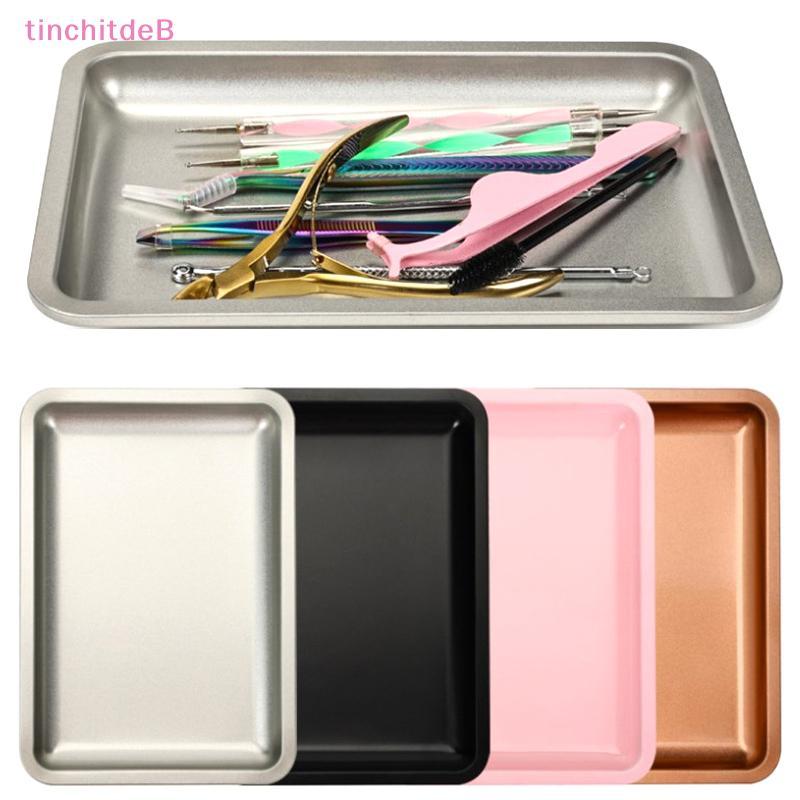 [TinchitdeB] Bandeja De Unhas Armazenamento De Cosméticos De Aço Inoxidável Nail Art Esmalte Multicolor Desktop Ferramen