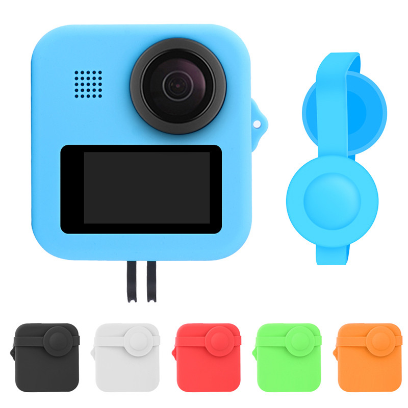 Capa de Silicone adequada para gopro capa protetora acessórios gopro max360 tampa de lente de câmera esportiva panorâmic