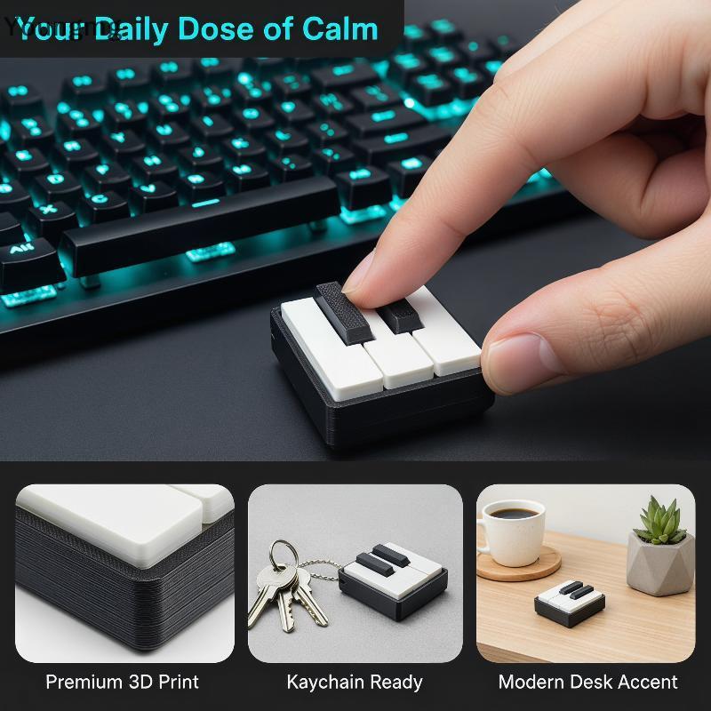 [Youngmg] Divertido Criativo Mini Piano Key Fidget Toy 3D Impresso Tátil Cli Design Relax Stress Relief Pingente Para Es