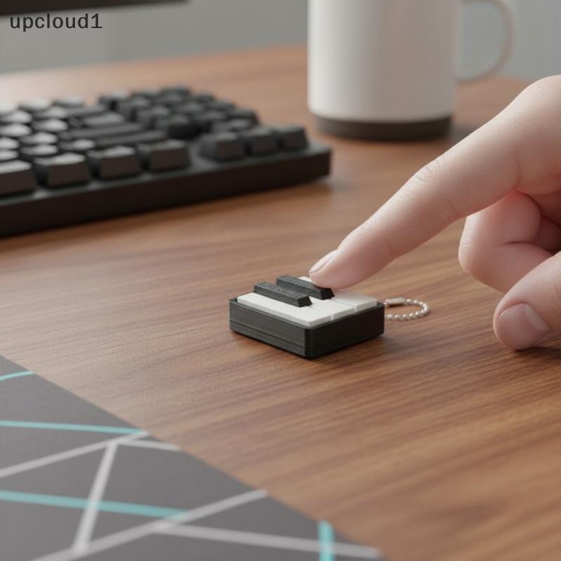 [upcloud1] Divertido Criativo Mini Piano Key Fidget Toy 3D Impresso Tátil Cli Design Relax Stress Relief Pingente Para E