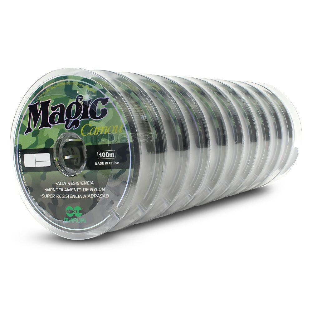 Kit 10 Linhas Monofilamento Magic Camou 0,15mm 3,9lbs/1,8kg (10x100 Metros)