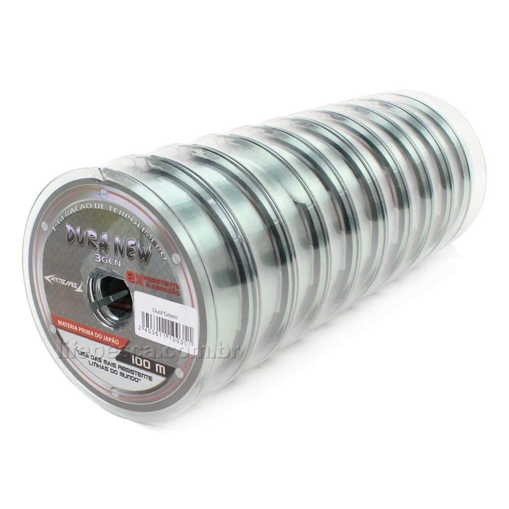 Kit 10 Linhas Monofilamento Artemis Dura New 0.15mm 7lb/3,41kg (10x 100m) - Várias Cores