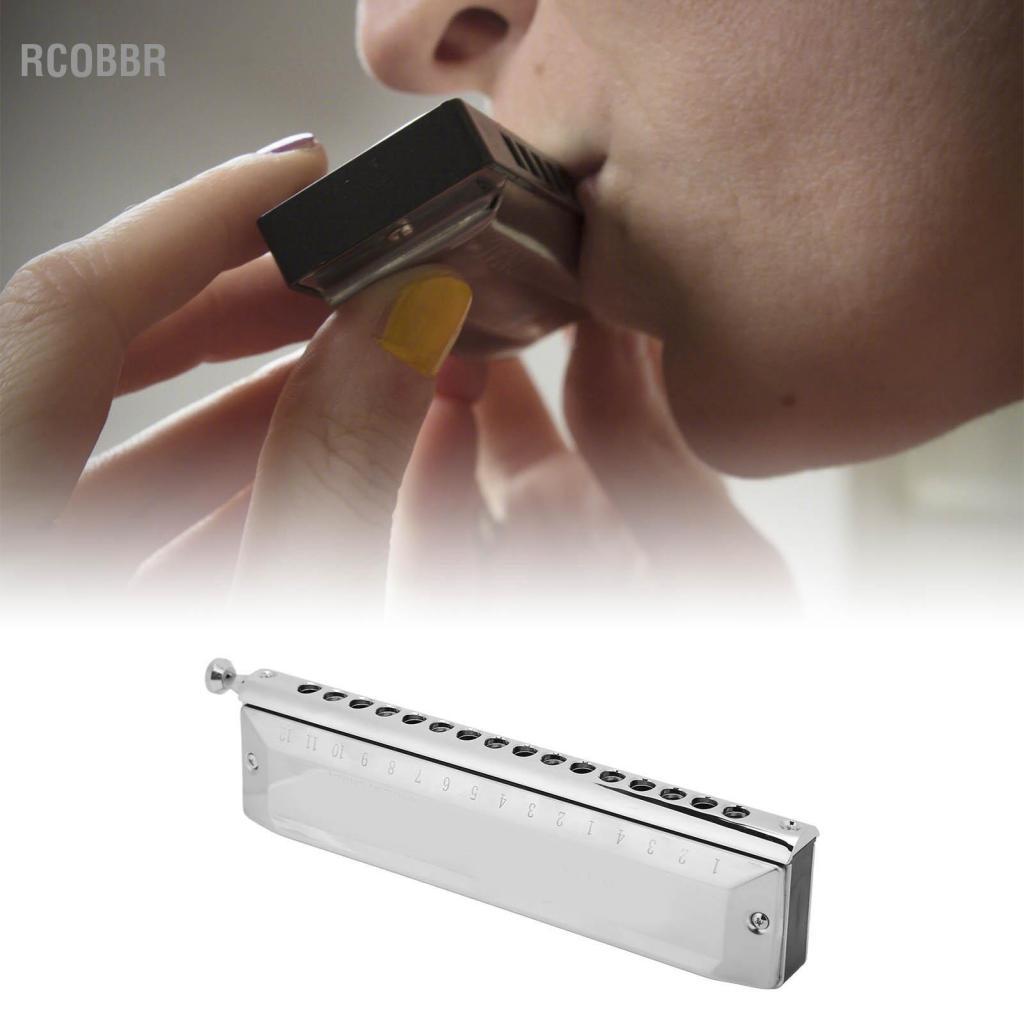 Rcobbr Xixian Harmônica cromática de 16 buracos em C 64 Tone Metal Mouth Organ com estojo de armazenamento para