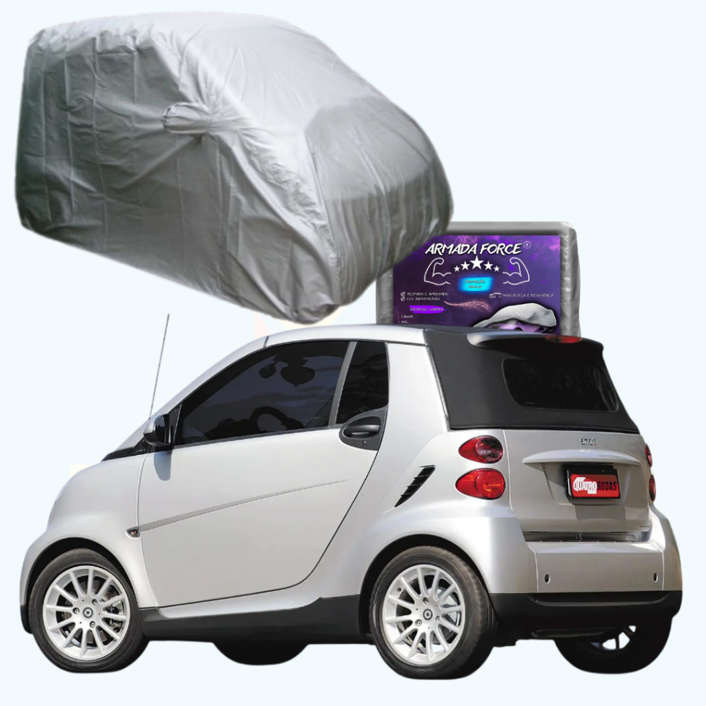 CAPA PARA COBRIR CARRO SMART FORTWO PURE PASSION PRIME PROXY BRABUS CABRIO 1998 A 2023,IMPERMEÁVEL,COM/SEM FORRO;