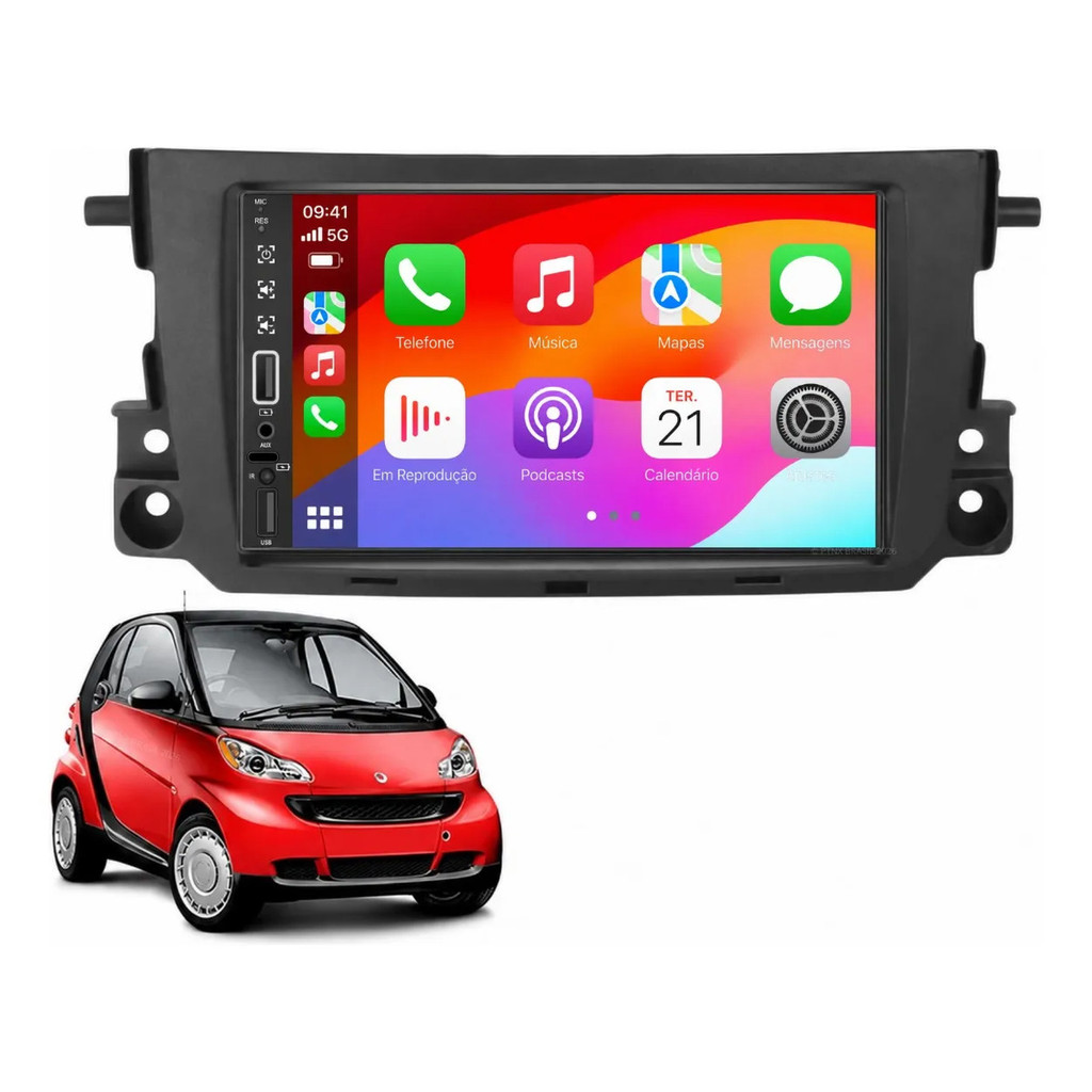 Central Multimídia Smart Fortwo 2011 À 2015 Pro Max Android Auto Apple CarPlay Sem Fio