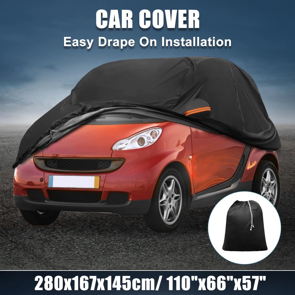 X Autohaux Capa De Carro Para Smart Fortwo 2007-2023 210D-PU Oxford Ao Ar Livre Proteção À Prova D'água De Vento Com Zíp