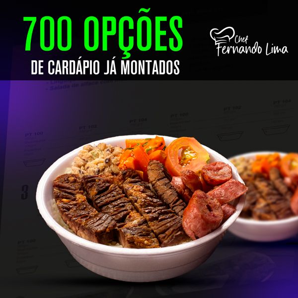 700 opções de Cardápio já Montados