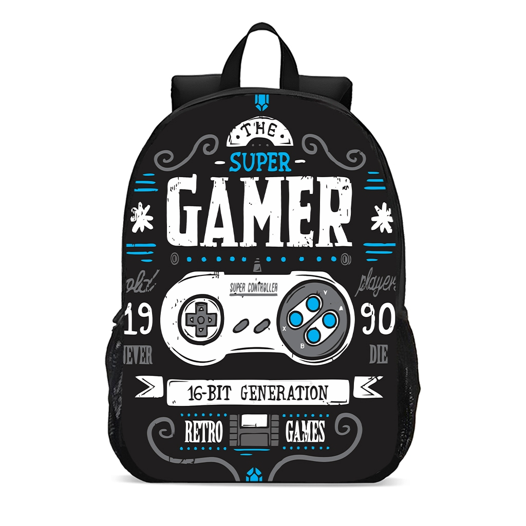 Mochila Escolar Infantil Juvenil game jogo play start controle moda nerd novidade promoção