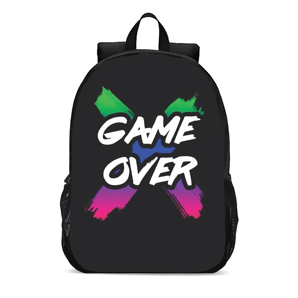 Mochila escolar juvenil infantil game over controle play promoção