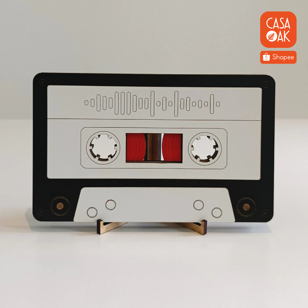 Fita Cassete em Madeira Retrô Vintage | Enfeite Musical Antigo | Decoração Criativa Souvenir