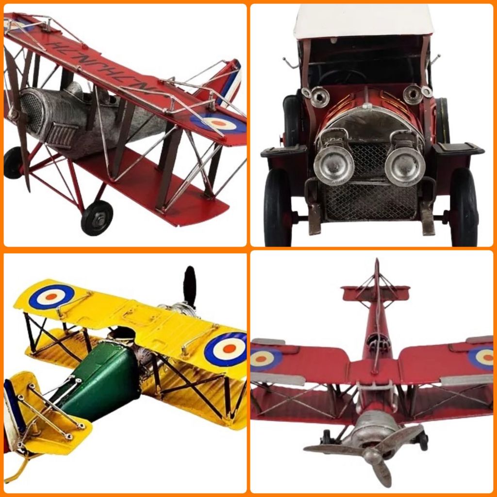Aviões e Carro Retrô Estilo Vintage