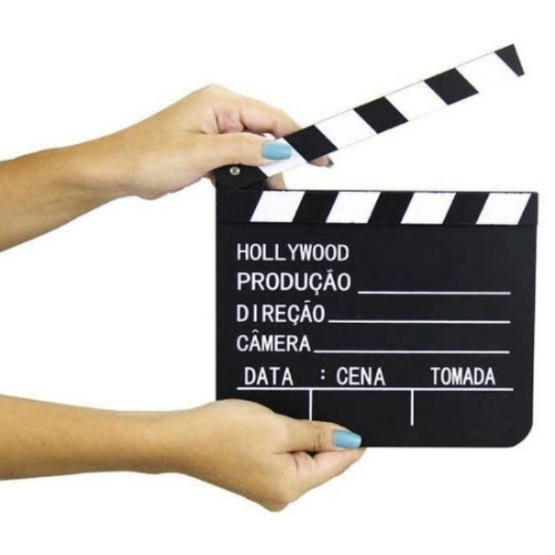 Claquete de Cinema Filmagem Decoração Quarto Sala Madeira Enfeite Vintage Retrô Hollywood