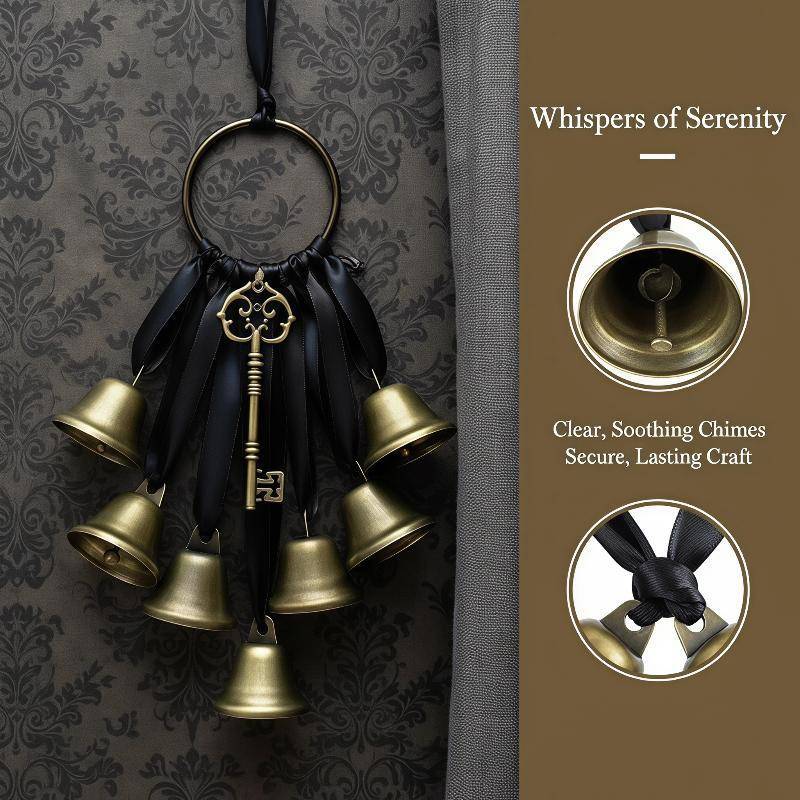 Aredhooot Vintage Bronze Bruxa Pendurado Sino Retro Decoração Espiritual Com Fita Chave Para Casa Altar Witchy Quarto Or