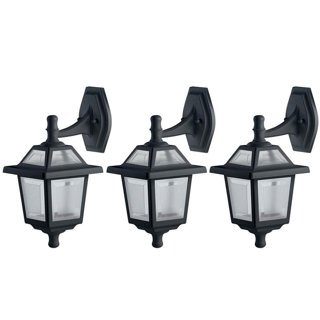 Kit 3 Arandelas Luminárias de Parede Pretas Retro Vintage Colonial 39cm Externa 384