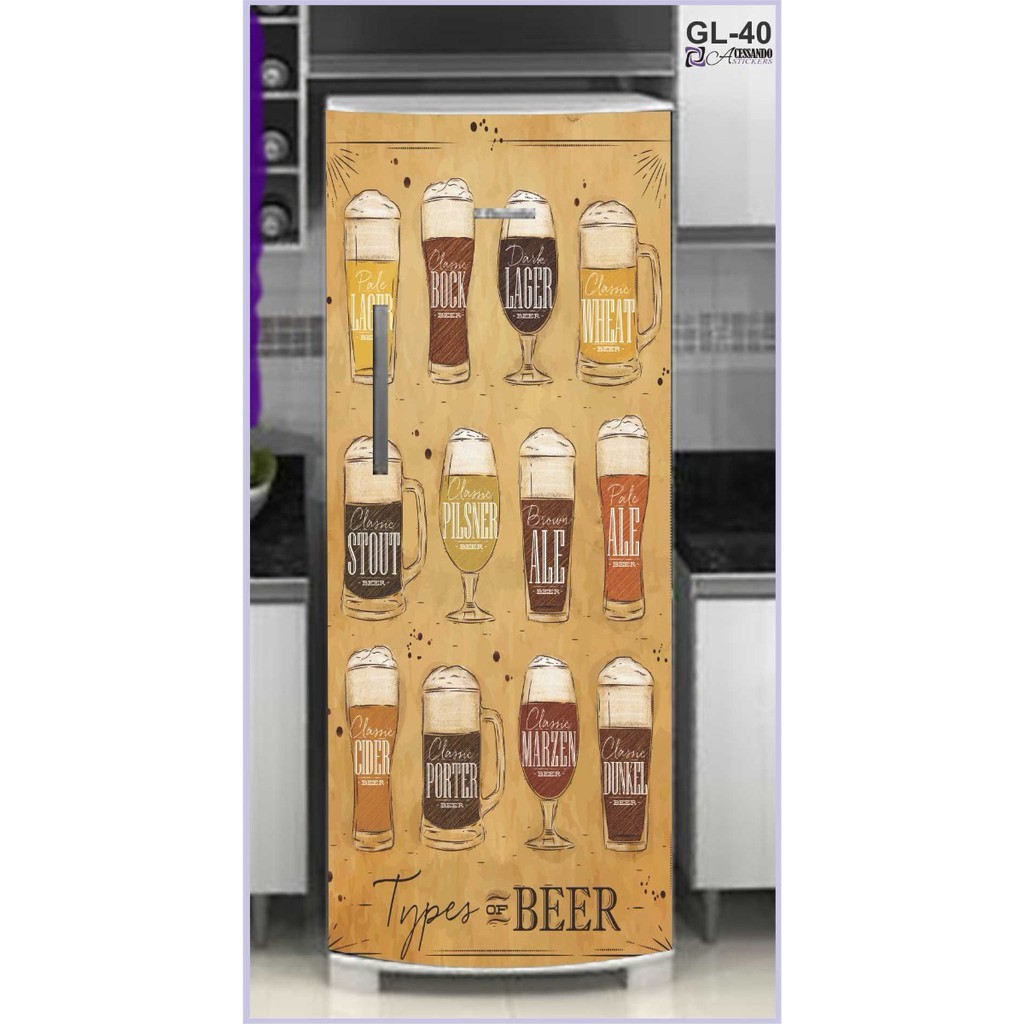 Adesivo Envelopar Total Geladeira Retrô Vintage Tipo Cerveja