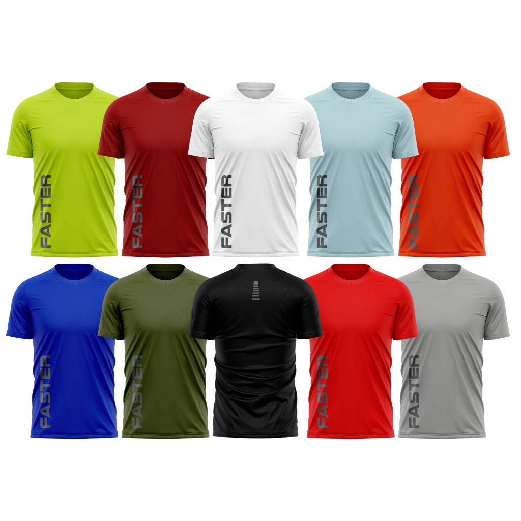 Camiseta Unissex Dryfit Running Gym Logo Liso ML-XXL Muitas Cores Ao Ar Livre Interno