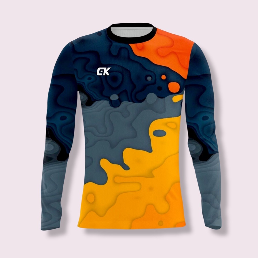 CGK SPORT T-SHIRT Esportiva De Manga Comprida Ciclismo Impressão JERSEY De/Masculina/RUNNING/GYM/Corrida/Roupas Esportiv