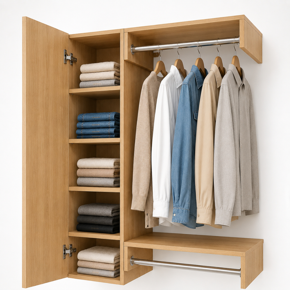 Guarda-Roupa Suspenso Com Porta e Cabideiro 15mm –101