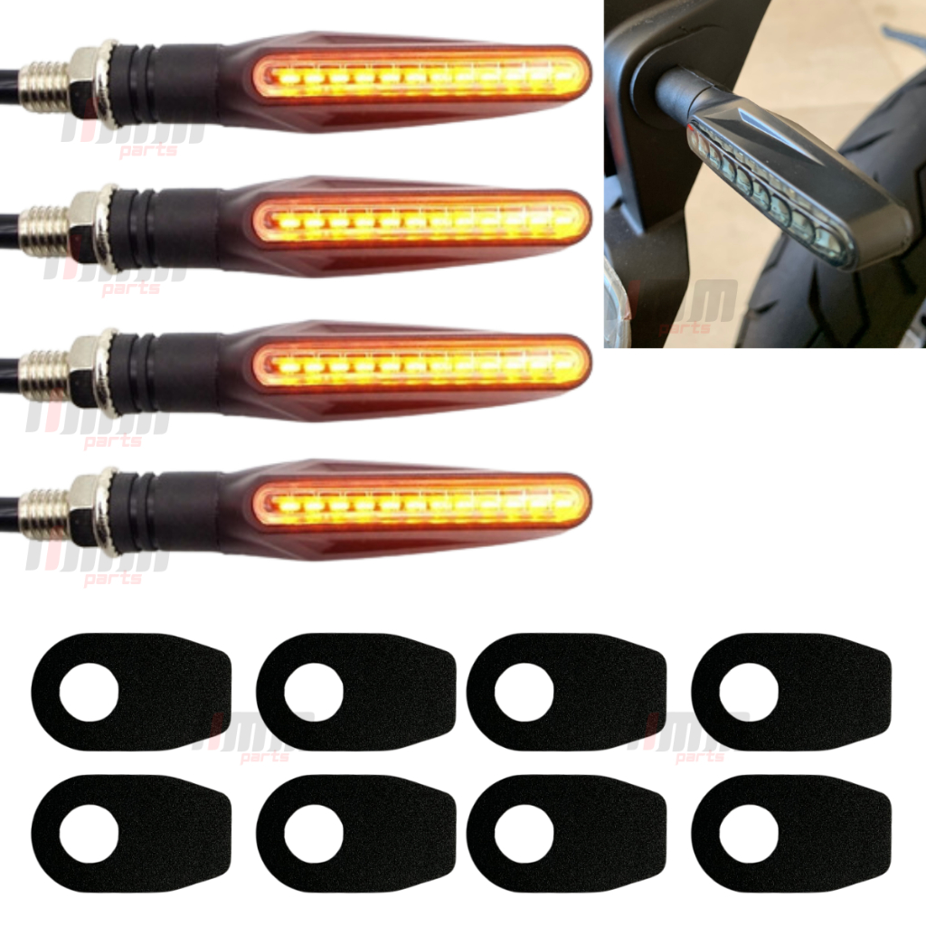 Pisca esportivo Palito LED + Adaptador Kawasaki Z300 Z400  Z650 Seta Setas esportivas + bucha de fixaçao Z 300 Z 400 Z 650