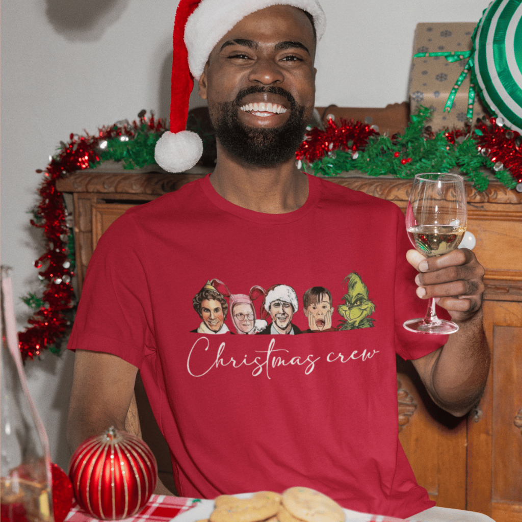 Camiseta Natalina Christmas Crew Personagens Clássicos Do Natal Camisa 100% Algodão