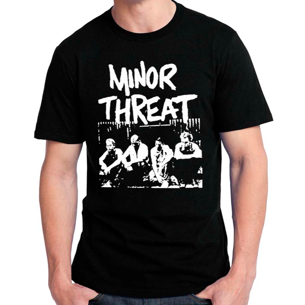 MINOR THREAT CREW - camiseta, babylook, regata, manga longa também disponível em tecido branco e vermelho