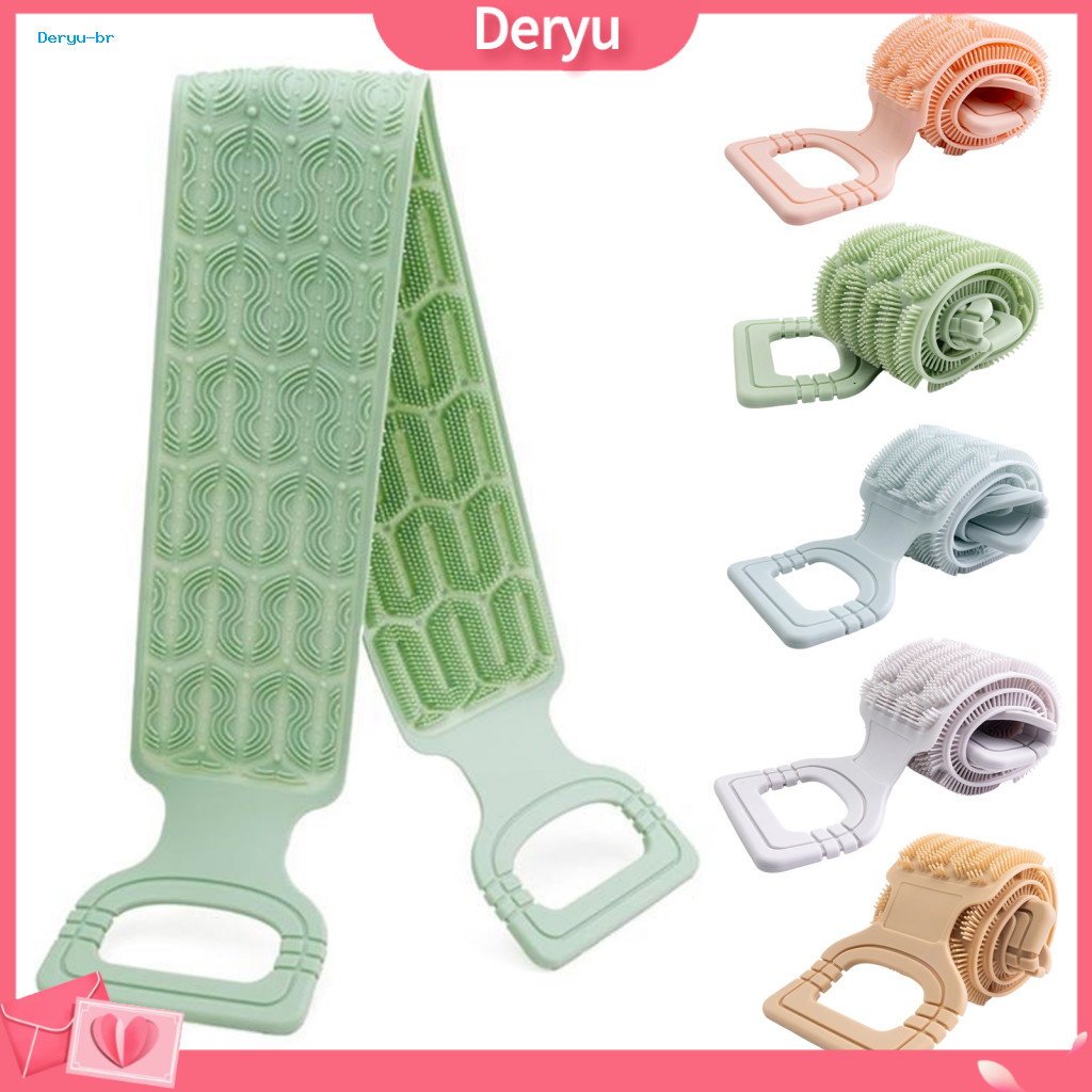 Dual Exfoliator for Back Silicone Scrubber for Shower with Handles – Double-sided Exfoliating Body Brush for and Skin