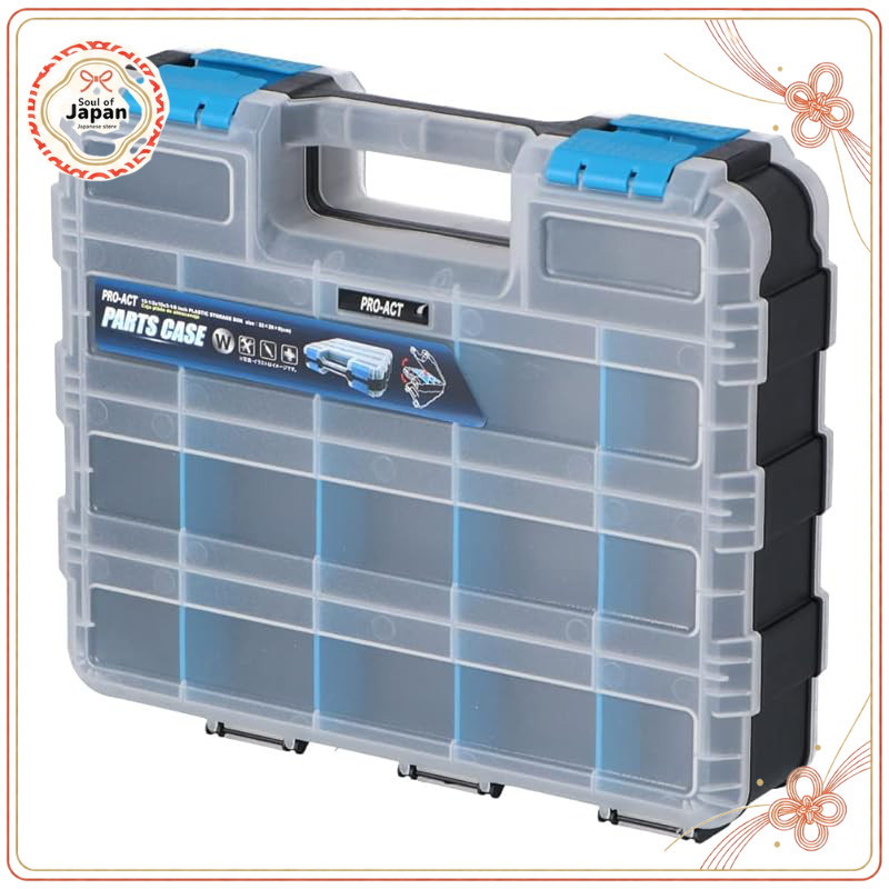 Kohnan Dual-Sided Parts Case Blue, Size: 320x260x80mm【Direct from Japan】