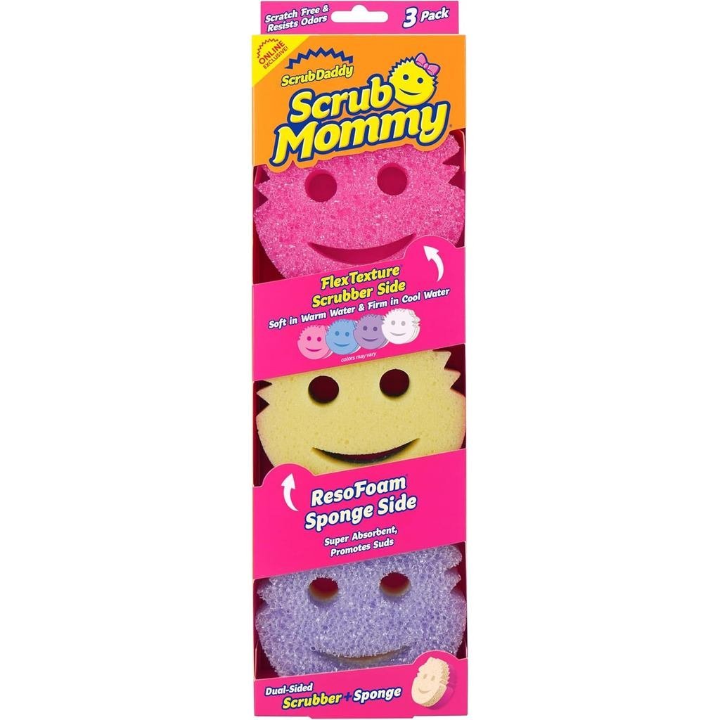 Scrub Mommy Kitchen Sponges - Dual-Sided Dish Sponges for Scrubbing - Non-Scratch Cleaning Sponges for Washing Dishes, B