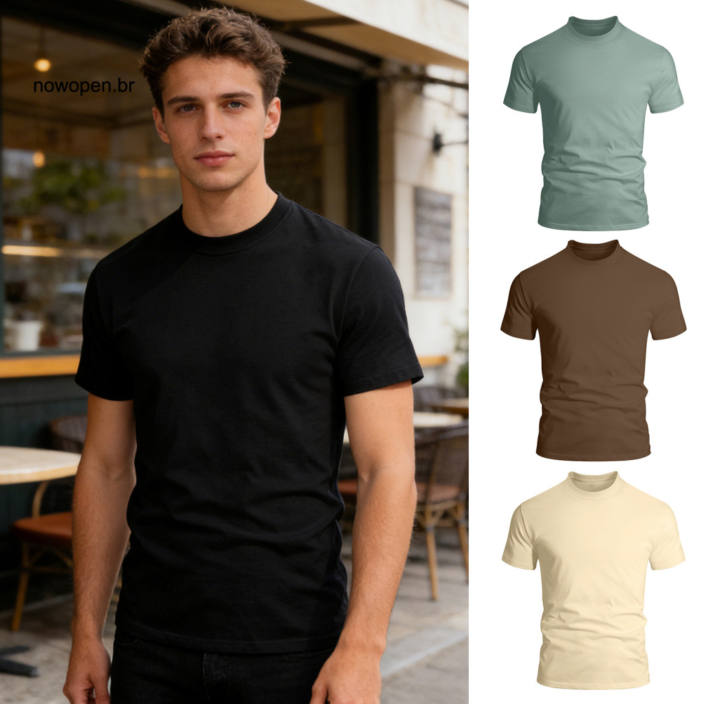 Men Street Wear Tee Classic Fit T-shirt Men's Slim Crew Neck Short Sleeve Casual Summer Solid Color Gym Beach – Lightw
