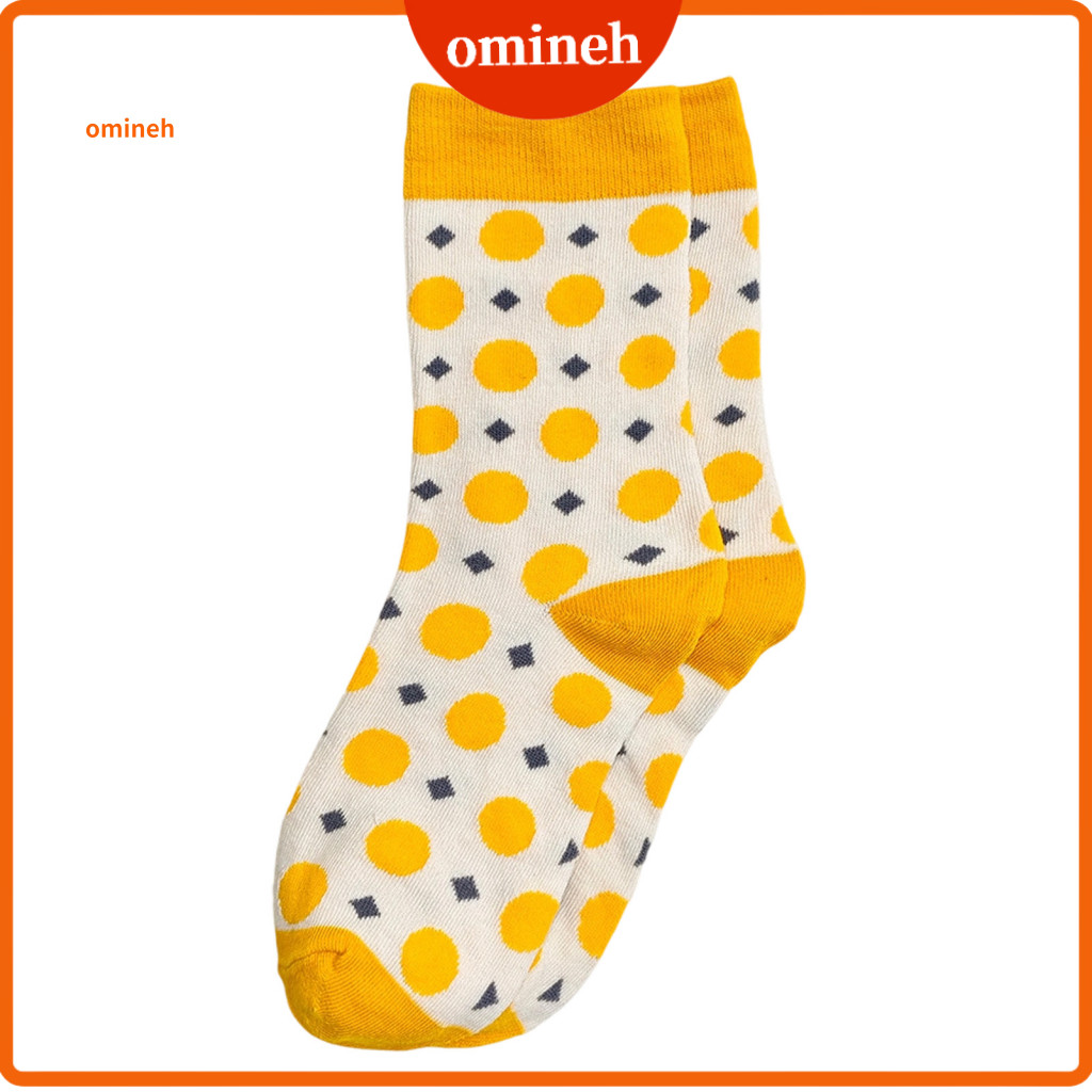 Soft Breathable Winter Socks Polka Dot 1 Pair Women's Cute Plaid Gingham Checkered Pattern Crew Casual Tube for Daily We
