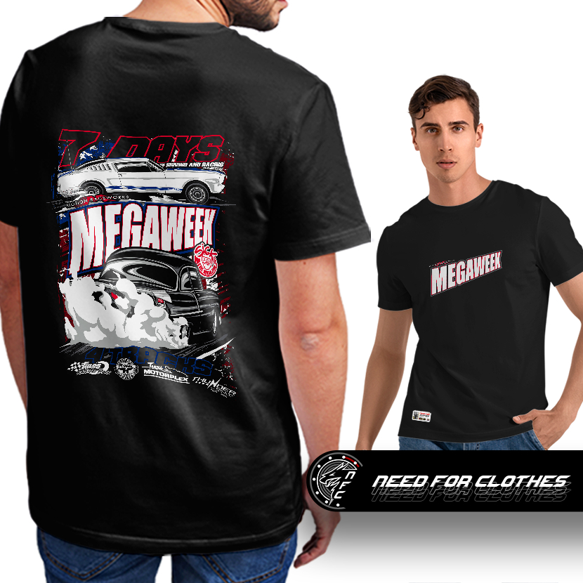 Camiseta MegaWeek Drag & Drive Muscle Car Mustang GT350 Motion Raceworks 1320 Culture