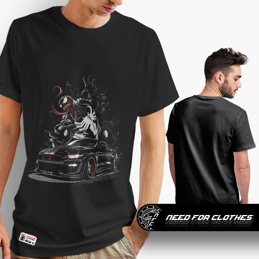 Camiseta Mustang Shelby GT500 Venom Style Muscle Car Street Racing Supercharger Drift